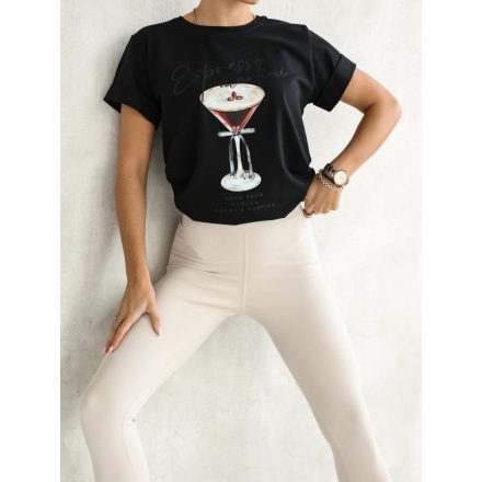 Lara Espresso Martini póló fekete