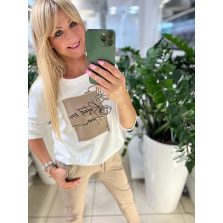 Megi new Ella felső barna-fehér