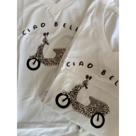 Megi new Ciao felső fehér-bézs