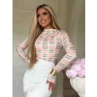 Byme Print felső peach