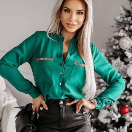 La Blanche ing zsebnél díszes zöld