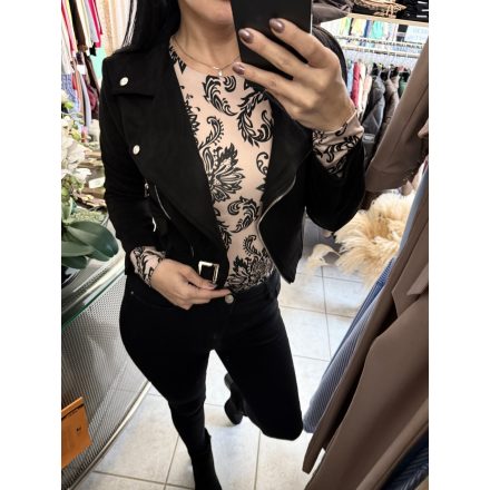 Mariann velúrkabát fekete 